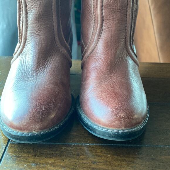 Fossil Felicia Chili Brown Leather hit just below the knee distressed size 6.5 - Picture 4 of 9